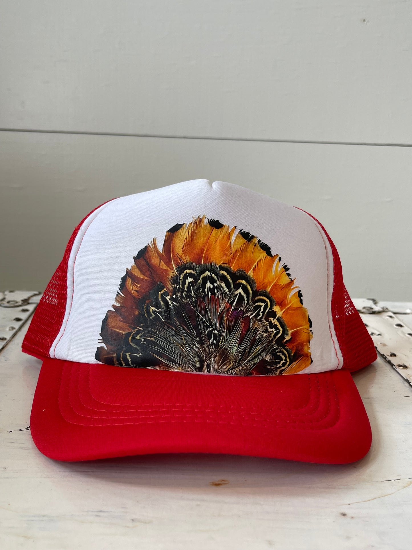 Kids printed pheasant trucker hat