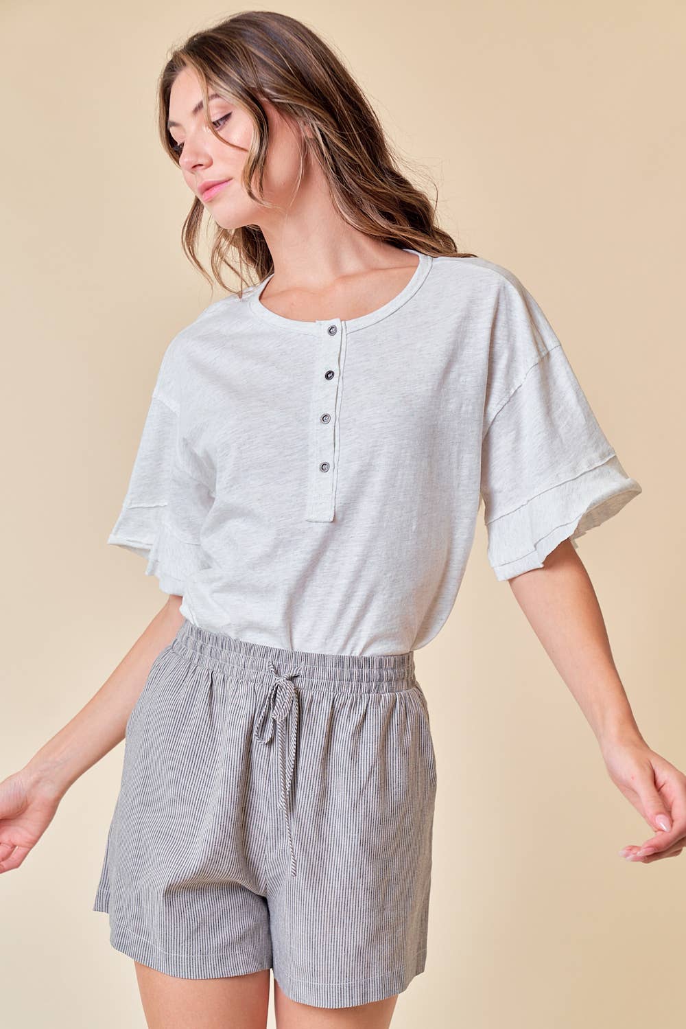 Drop Shoulder Knit Top