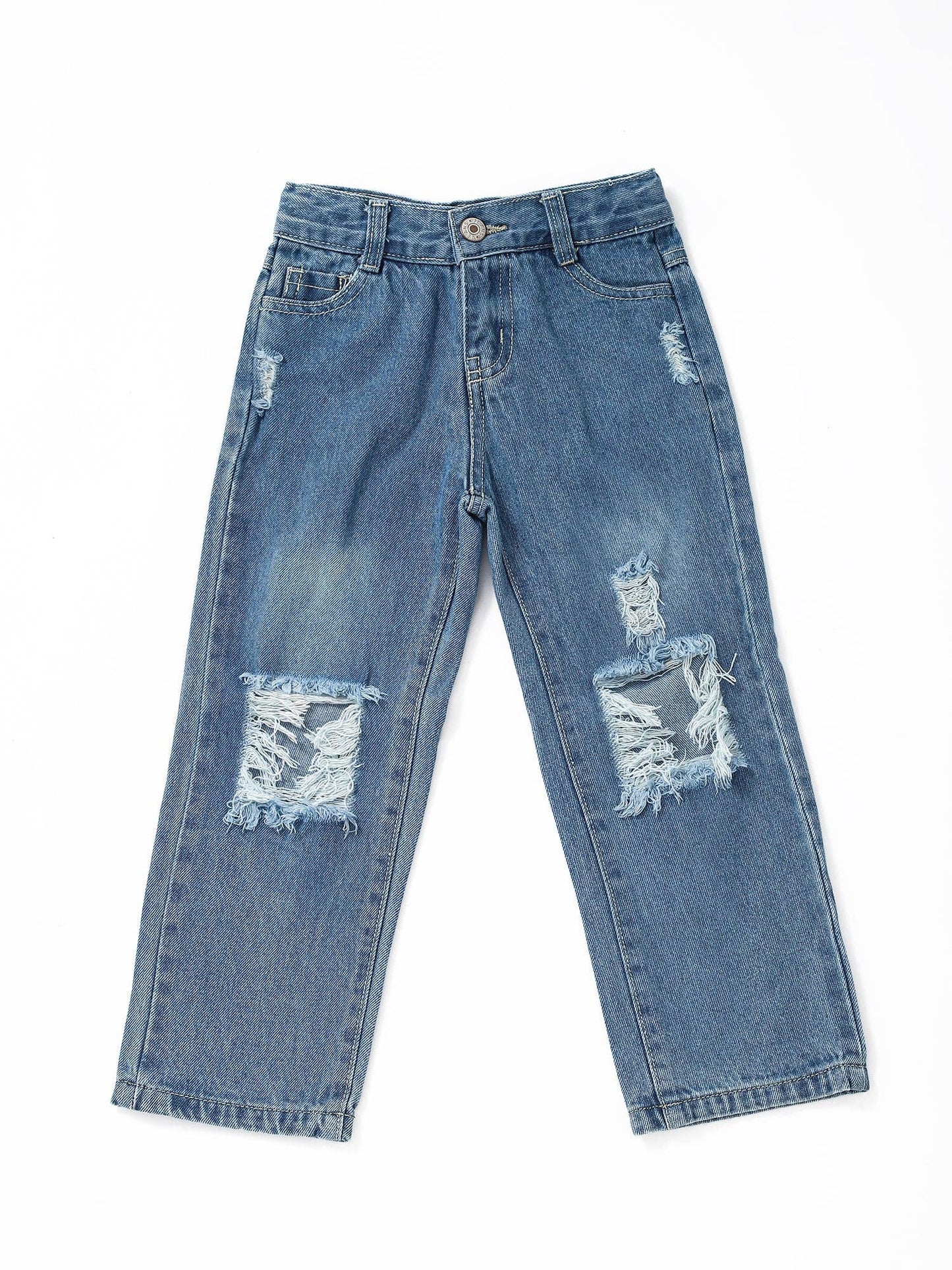 Boys Light Blue Washed Denim Pants