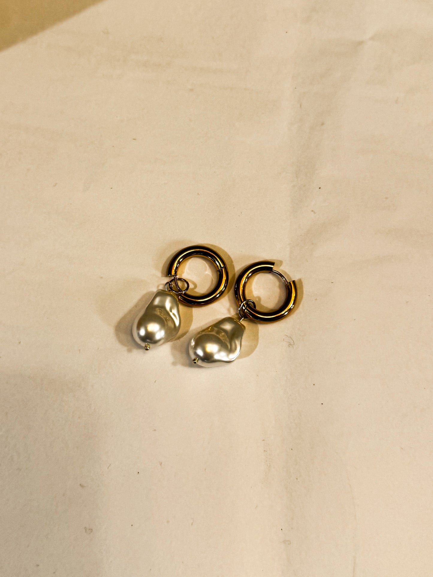 Gold and Pearl Earrings