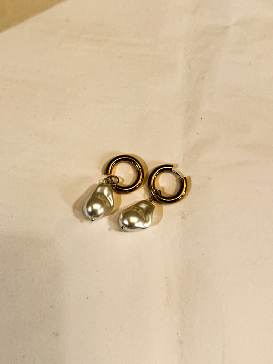 Gold and Pearl Earrings