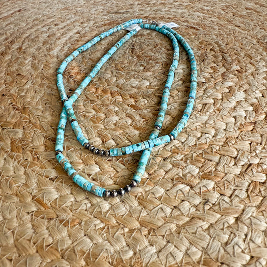 Kingman Turquoise Beaded Necklace
