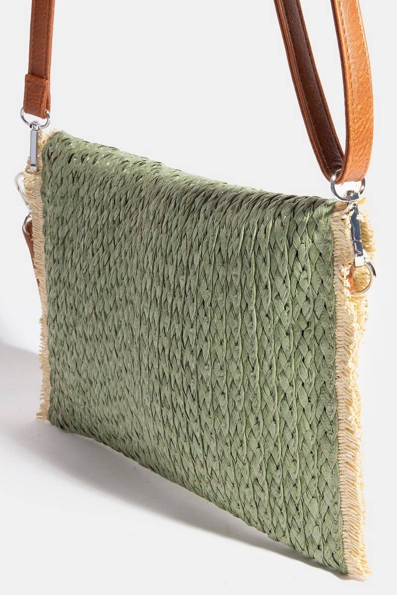 Paper Braided Envelope Clutch Bag