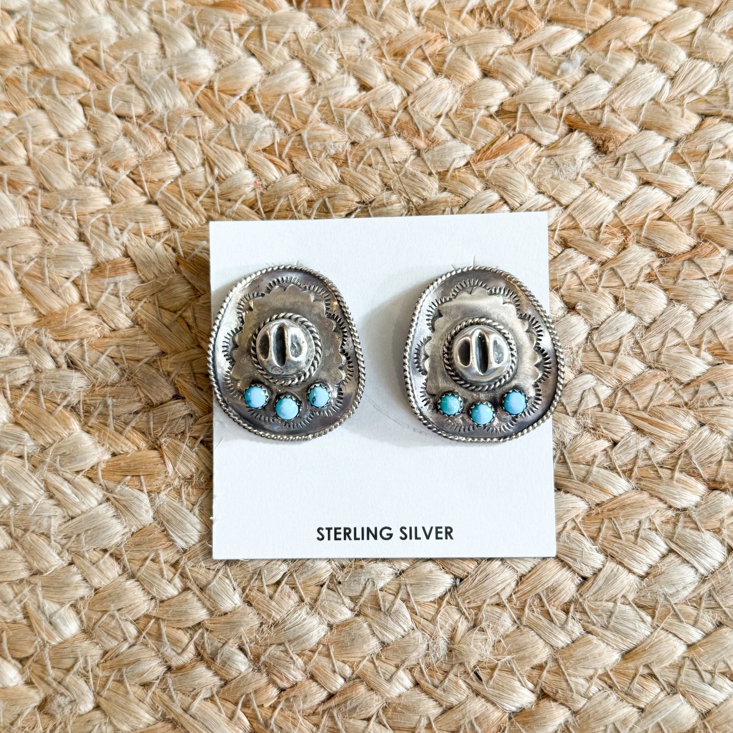 handmade kingman turquoise cowboy hat earring