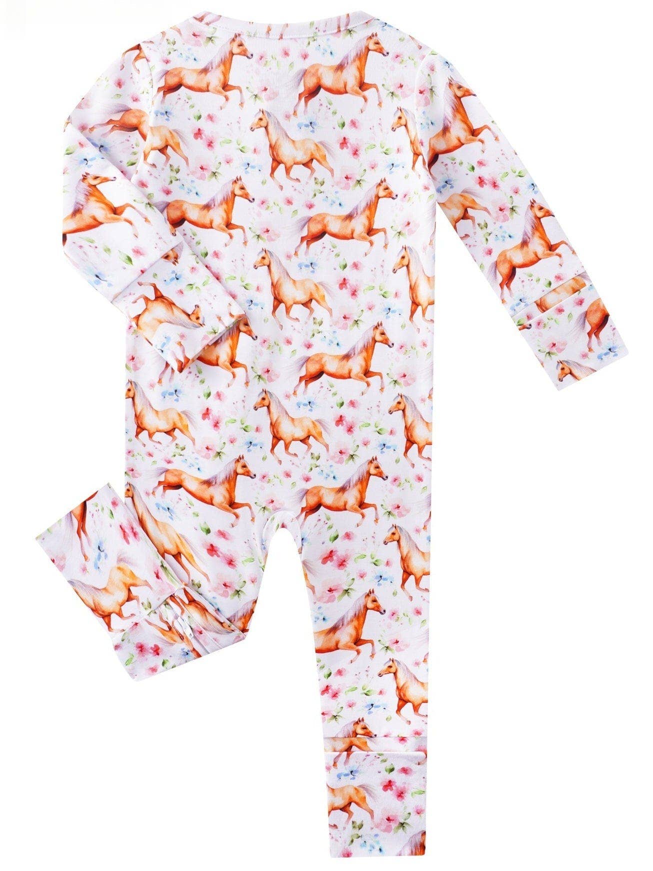 Horse Bamboo Baby Convertible Zippy Romper