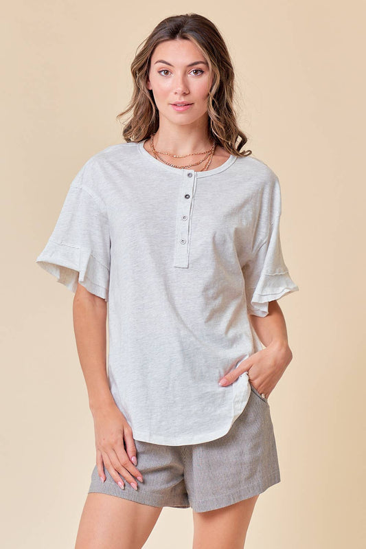 Drop Shoulder Knit Top