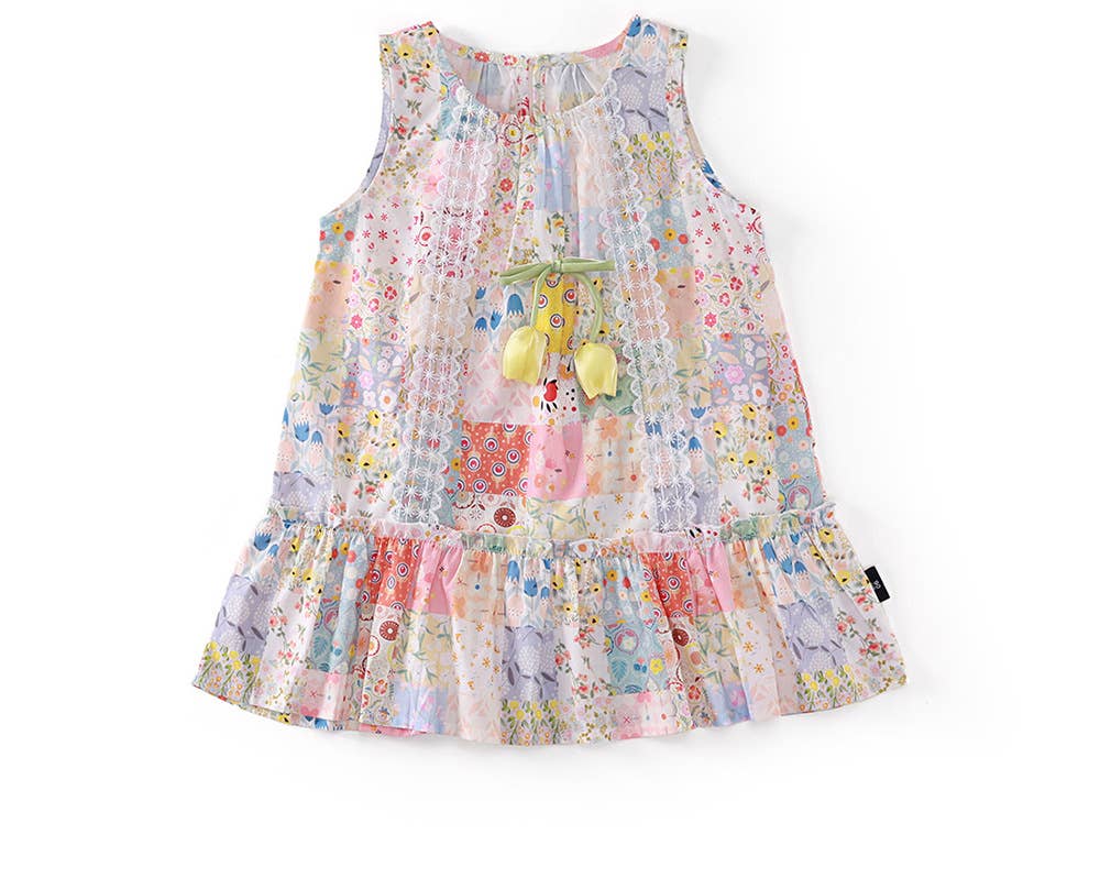 Floral Patched Tulip Dress