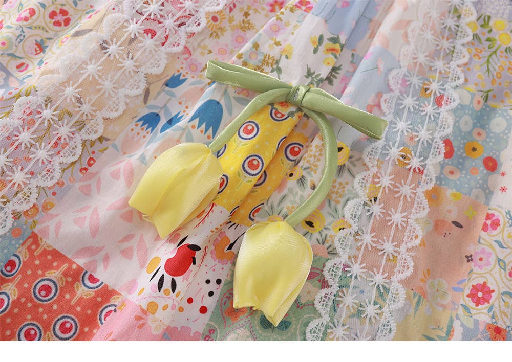 Floral Patched Tulip Dress