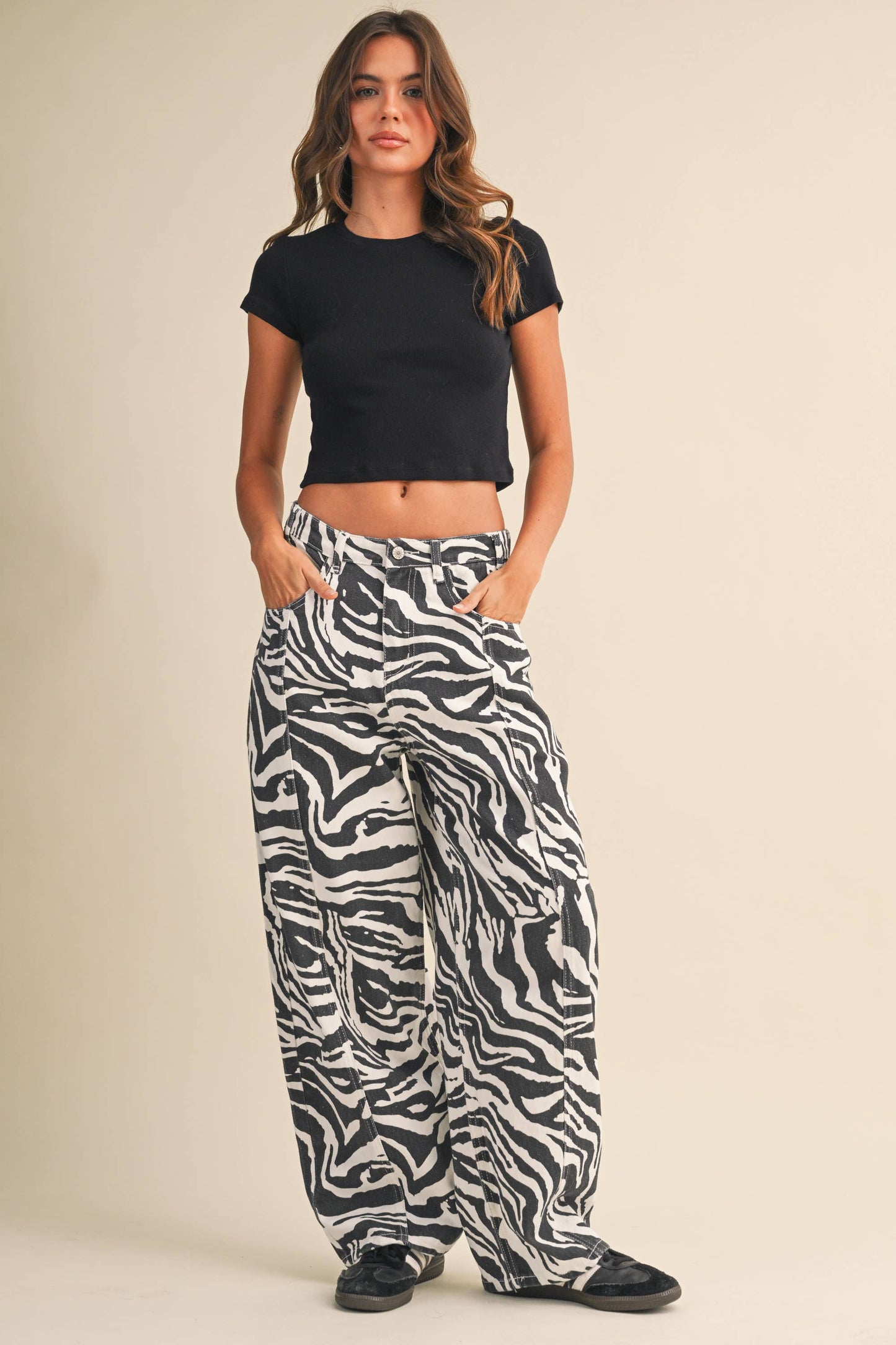 Zebra Barrel Pants