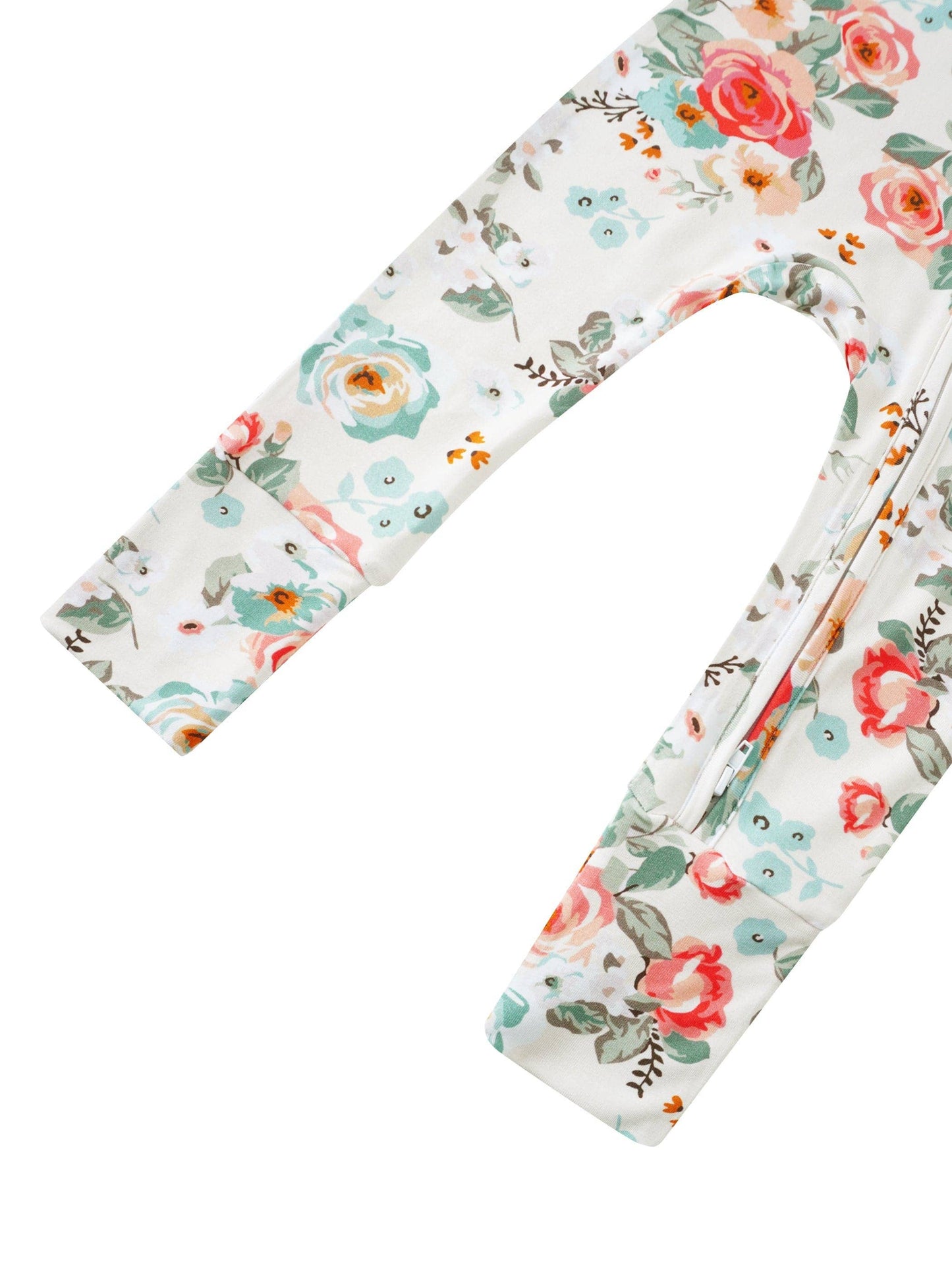 Retro Small Flowers Bamboo Baby Convertible Zippy Romper