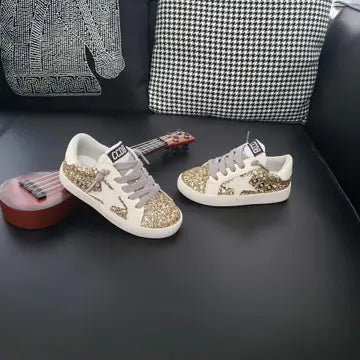 Gold Glitter Star Sneakers