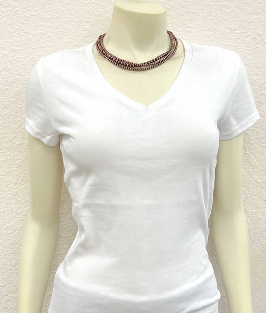 736511, Handmade 18" Copper Navajo Bead Necklace