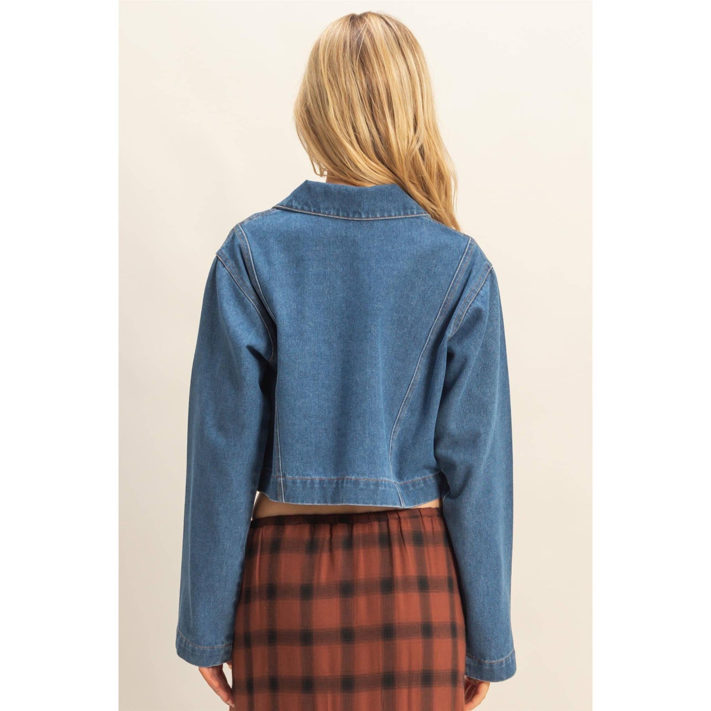 Enzyme Garment Washed Denim Top