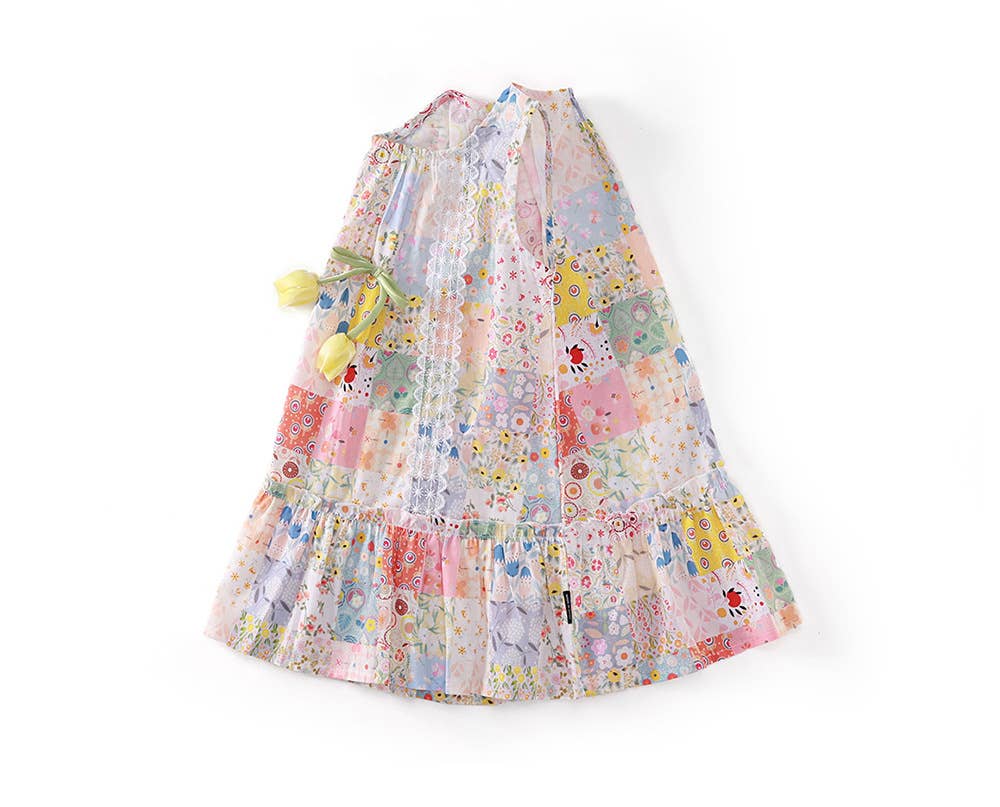 Floral Patched Tulip Dress