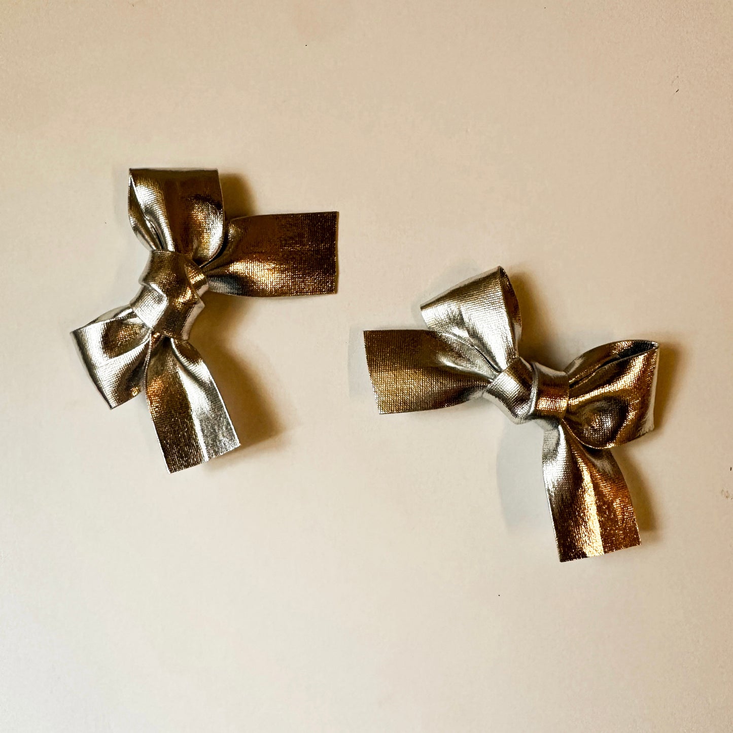 Metallic Silver Piggie Clips