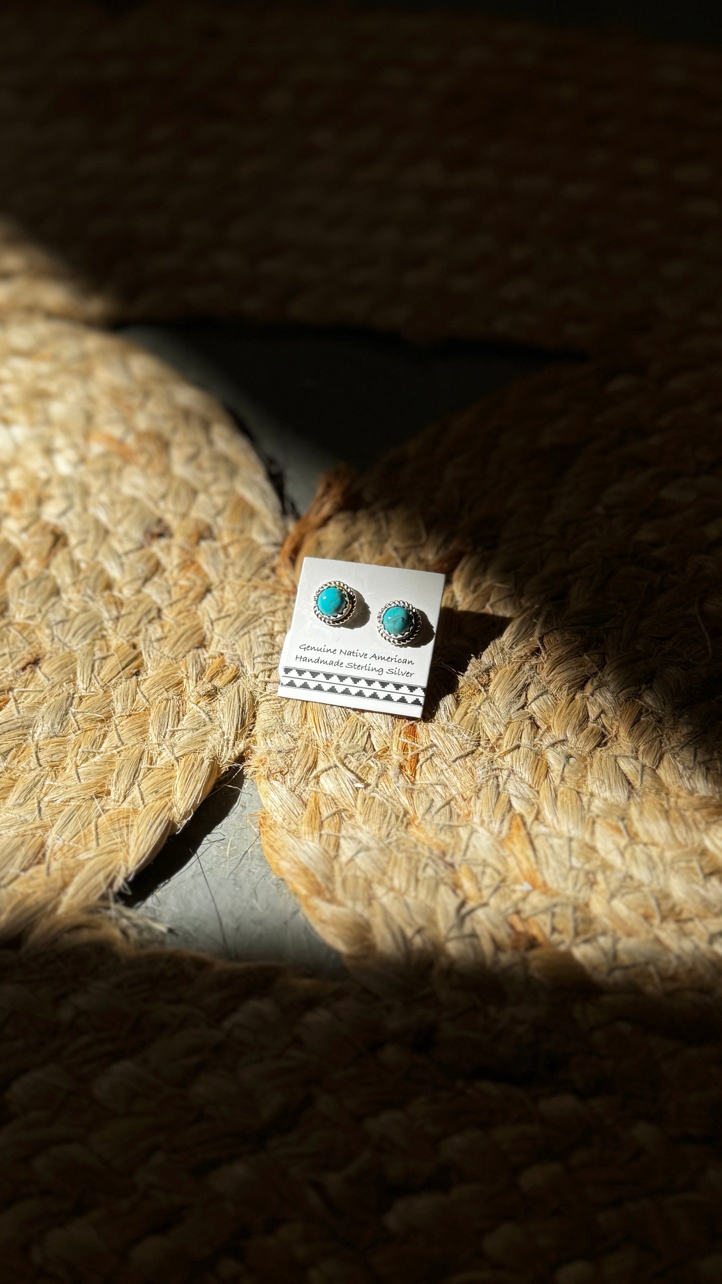 handmade kingman turquoise stud earring