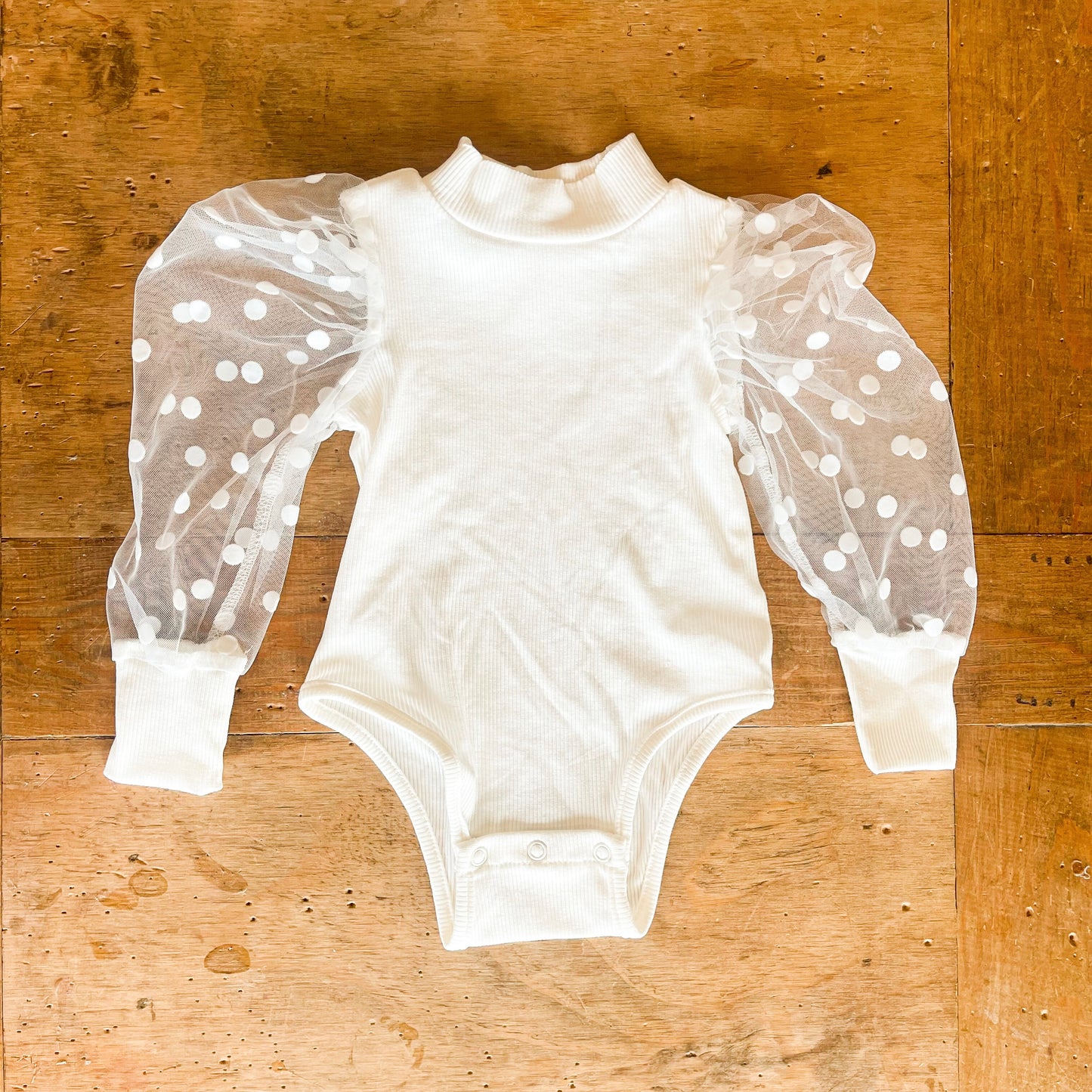 Mesh Mock Puff Sleeve Onesie