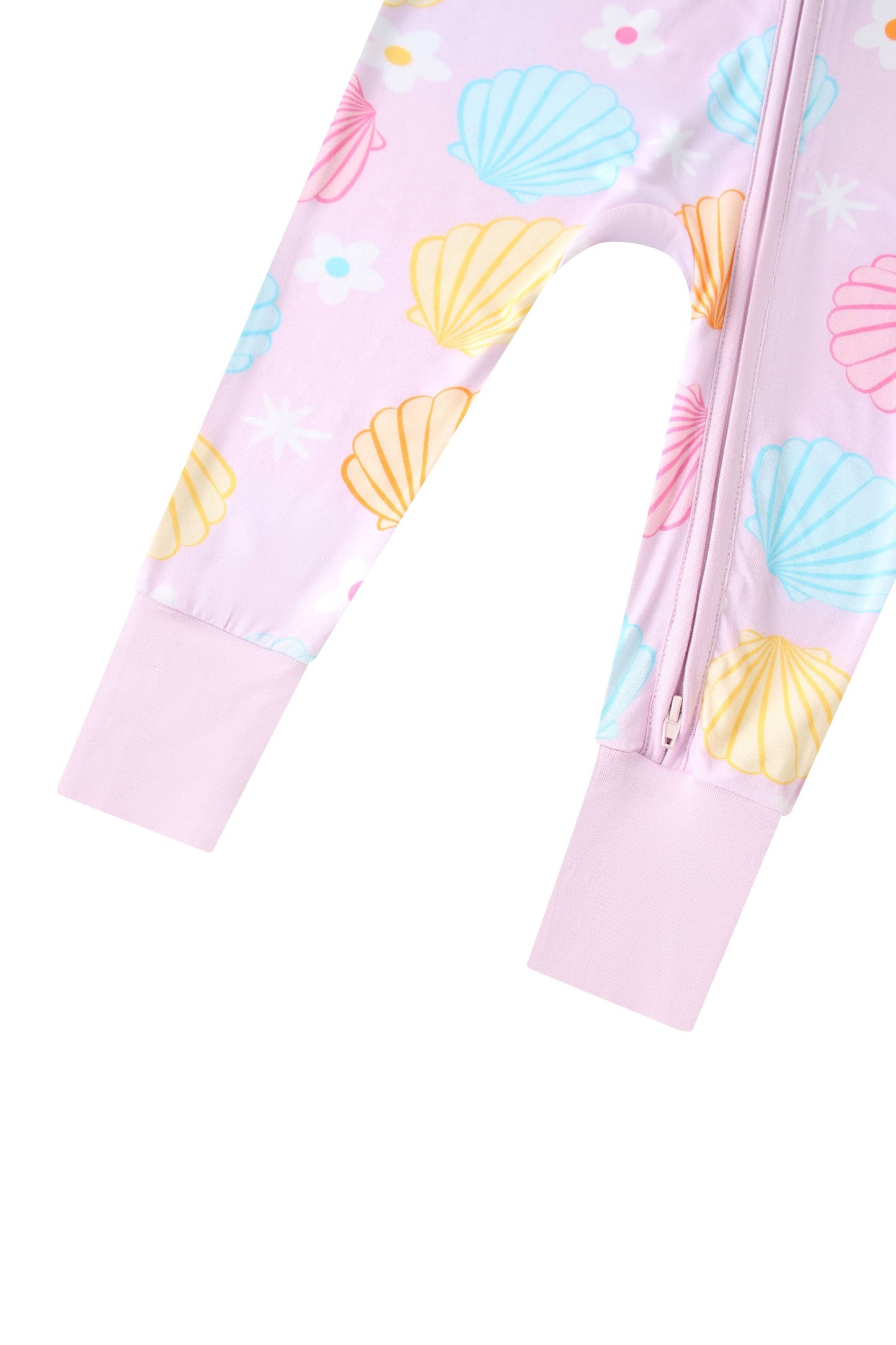 Colorful Seashell Bamboo Baby Convertible Zippy Romper