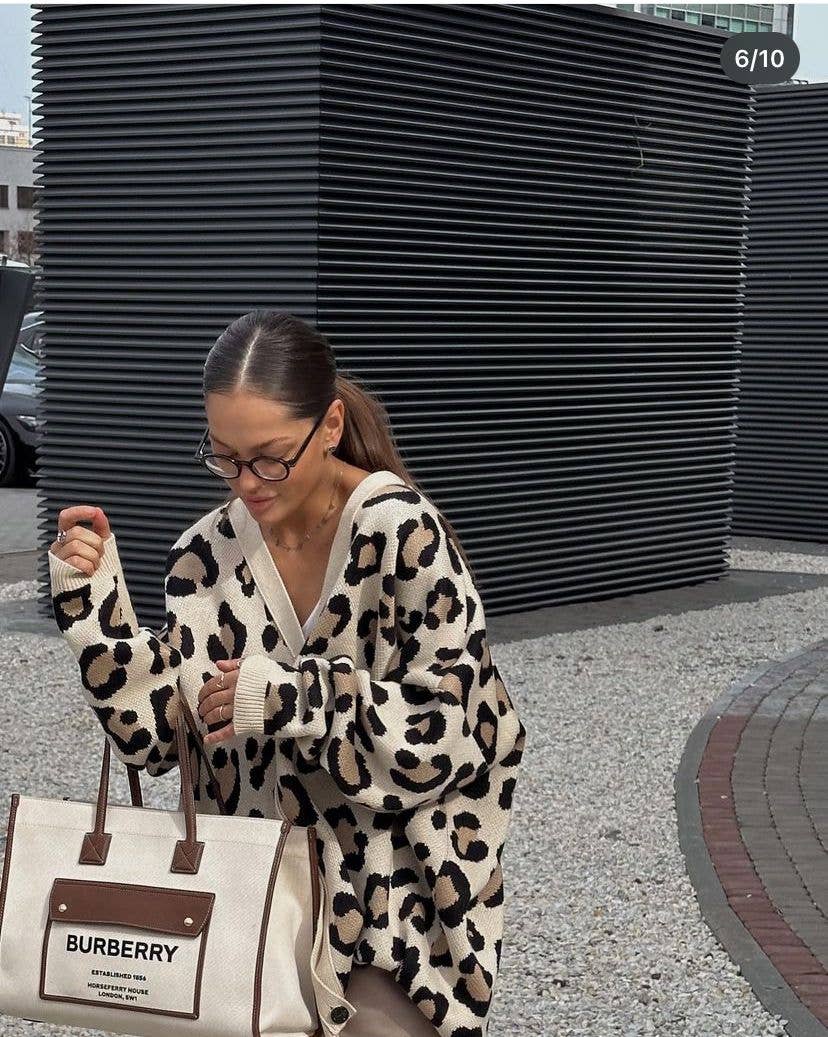 Oversize Leopard Cardigan