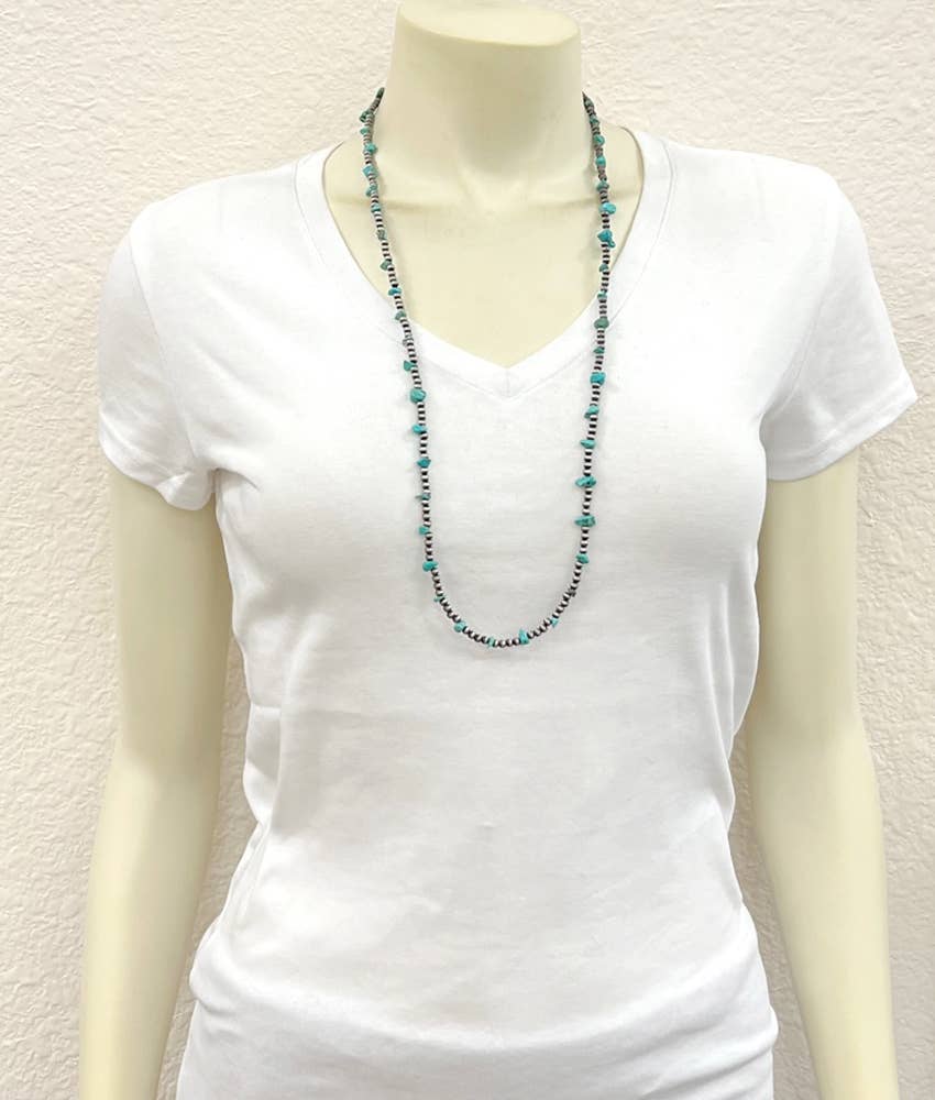 737102, Handmade Navajo Bead, Turquoise Necklace
