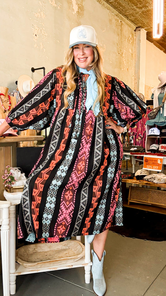 Neon Aztec Dress