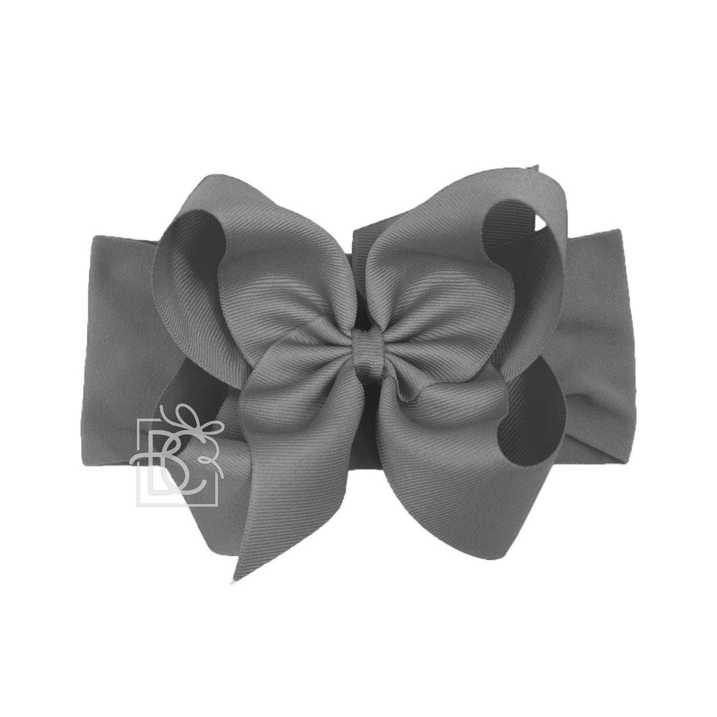 WIDE PANTYHOSE HEADBAND W/CLASSIC GROSGRAIN BOW