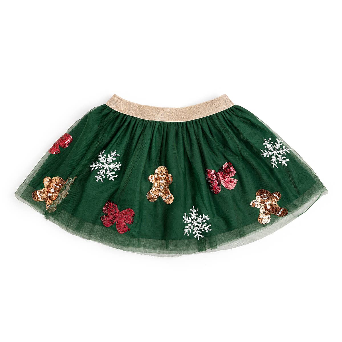 Gingerbread Joy Sequin Christmas Tutu - Kids Clothing