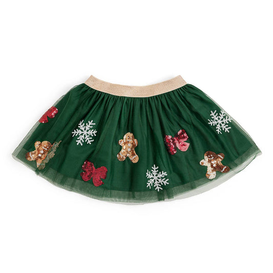 Gingerbread Joy Sequin Christmas Tutu - Kids Clothing