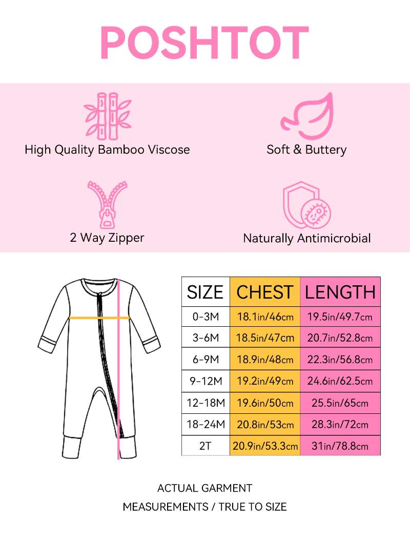 Retro Small Flowers Bamboo Baby Convertible Zippy Romper