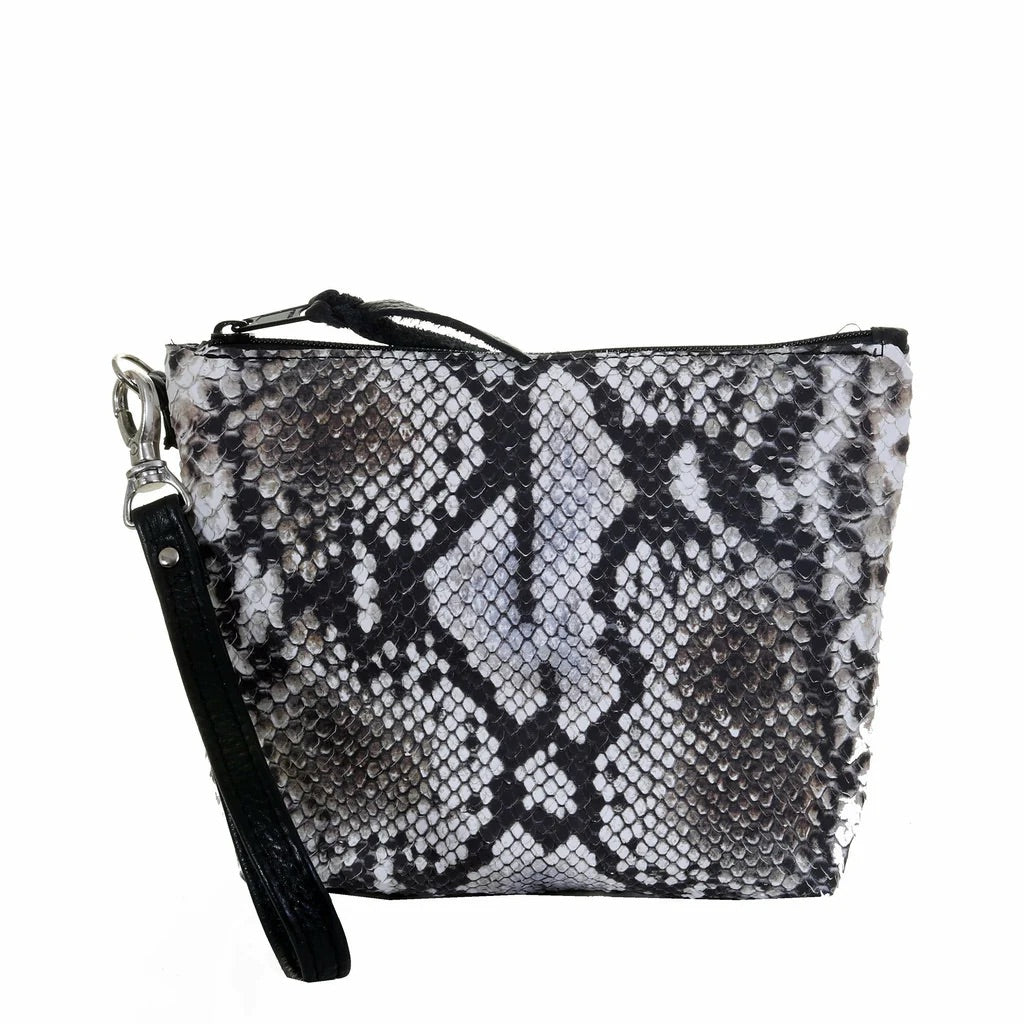 LMP13- cobra snake print large makeup pouch