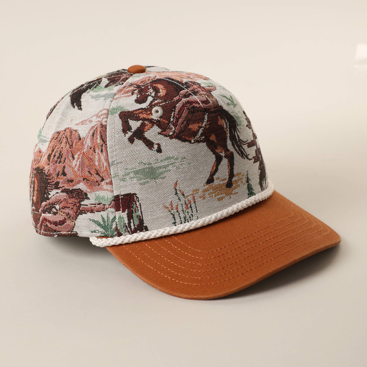 Vintage Western Tapestry Rope Trucker Hat