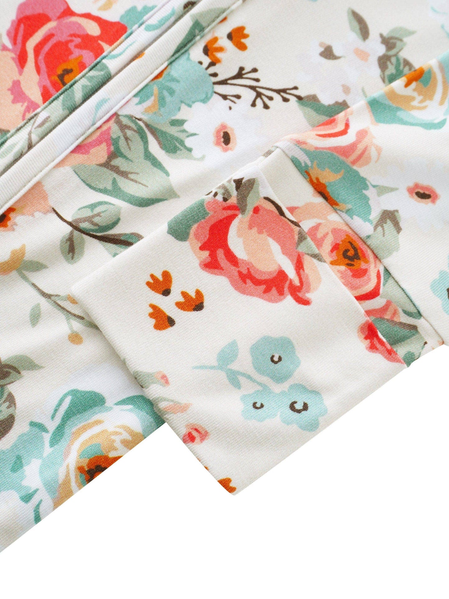 Retro Small Flowers Bamboo Baby Convertible Zippy Romper