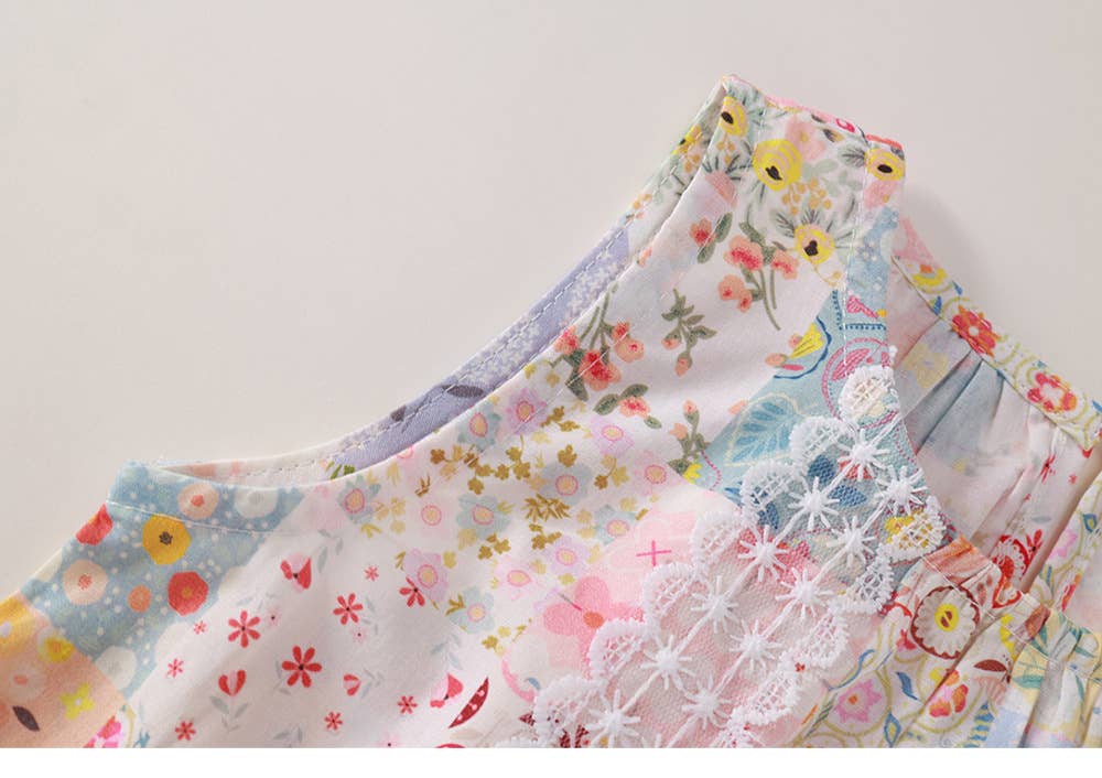 Floral Patched Tulip Dress