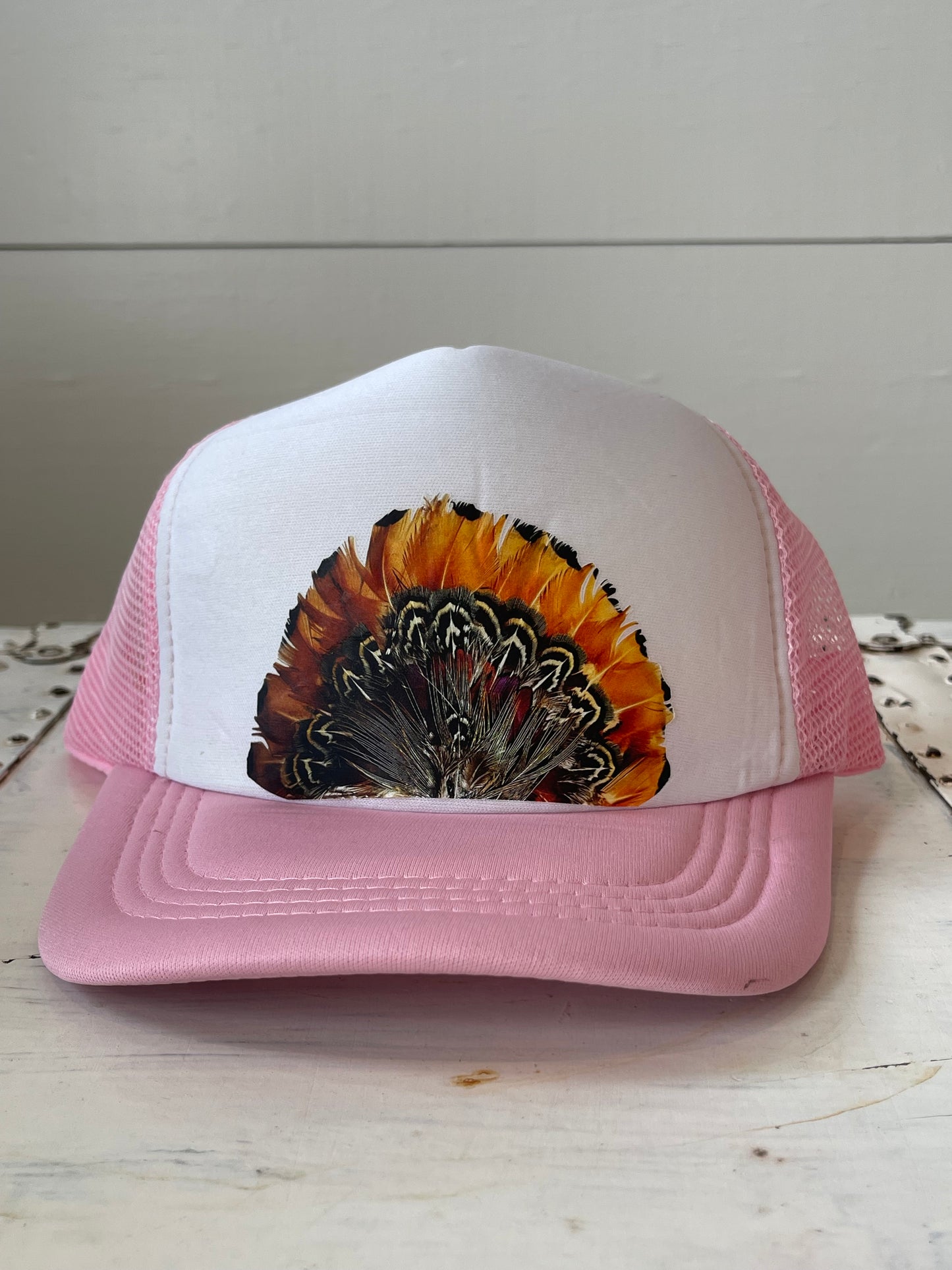 Kids printed pheasant trucker hat