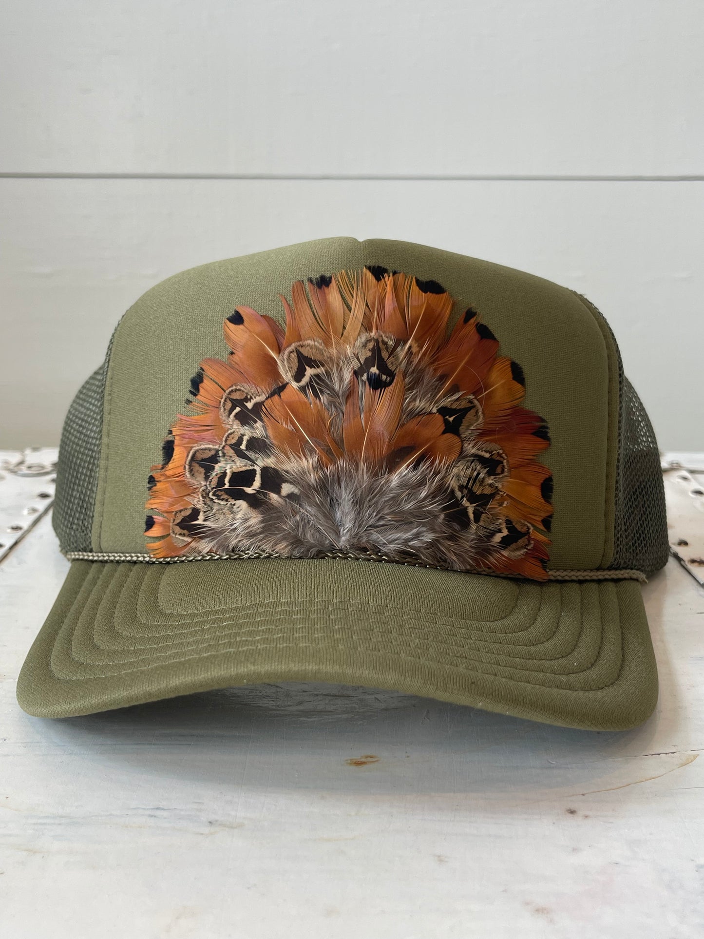 Pheasant Feather Trucker Hat - Adult