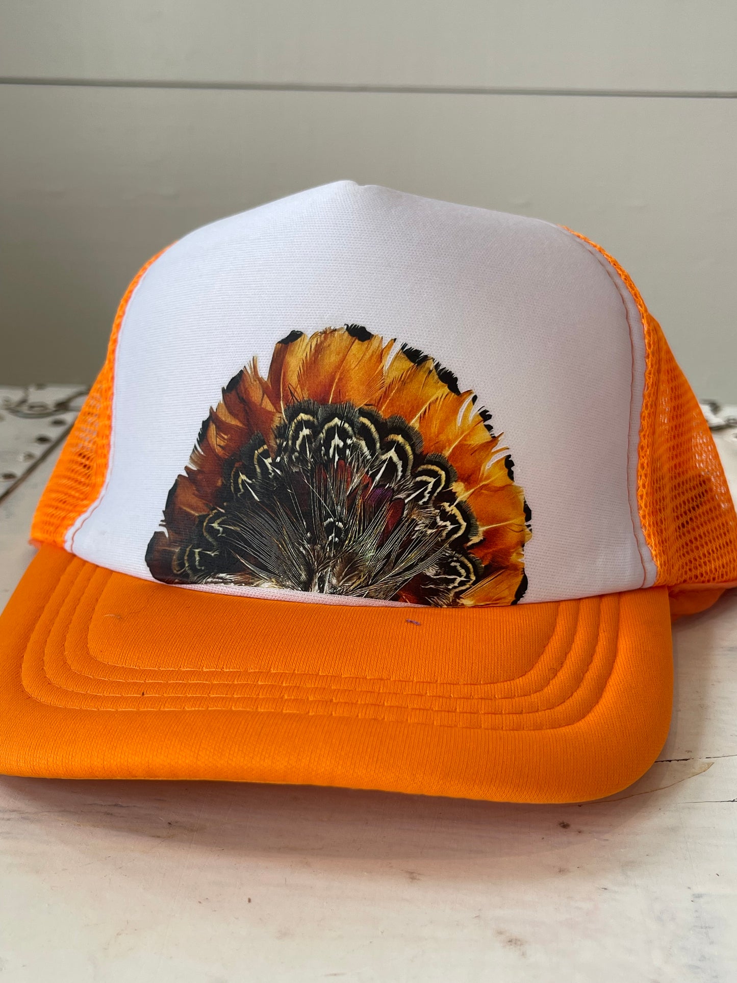 Kids printed pheasant trucker hat