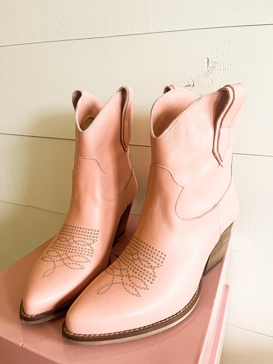 Sweet Pink Italian Ankle Boots