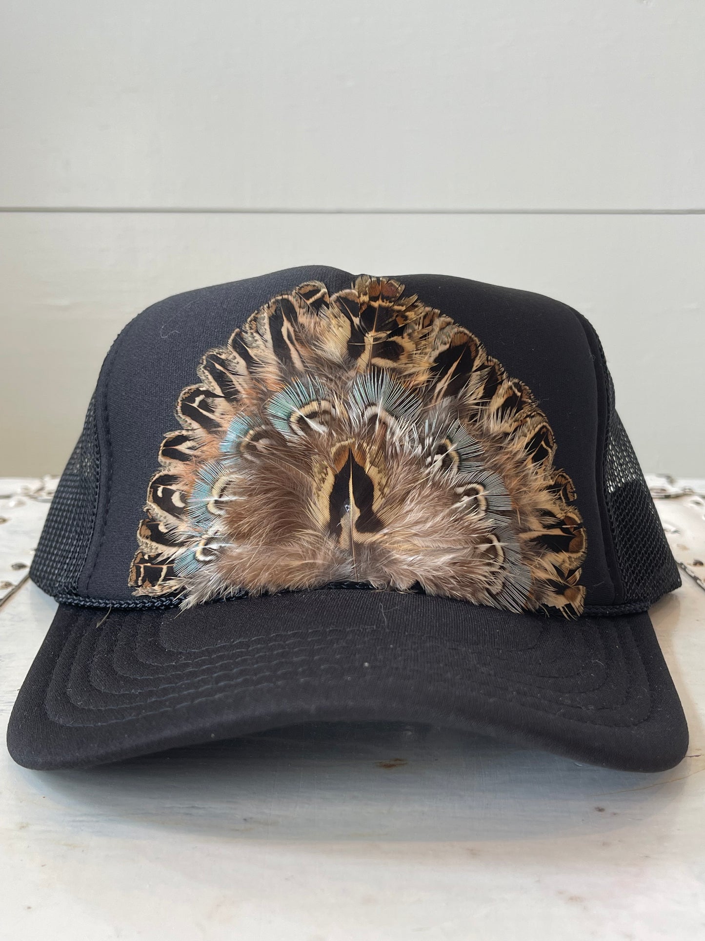 Pheasant Feather Trucker Hat - Adult