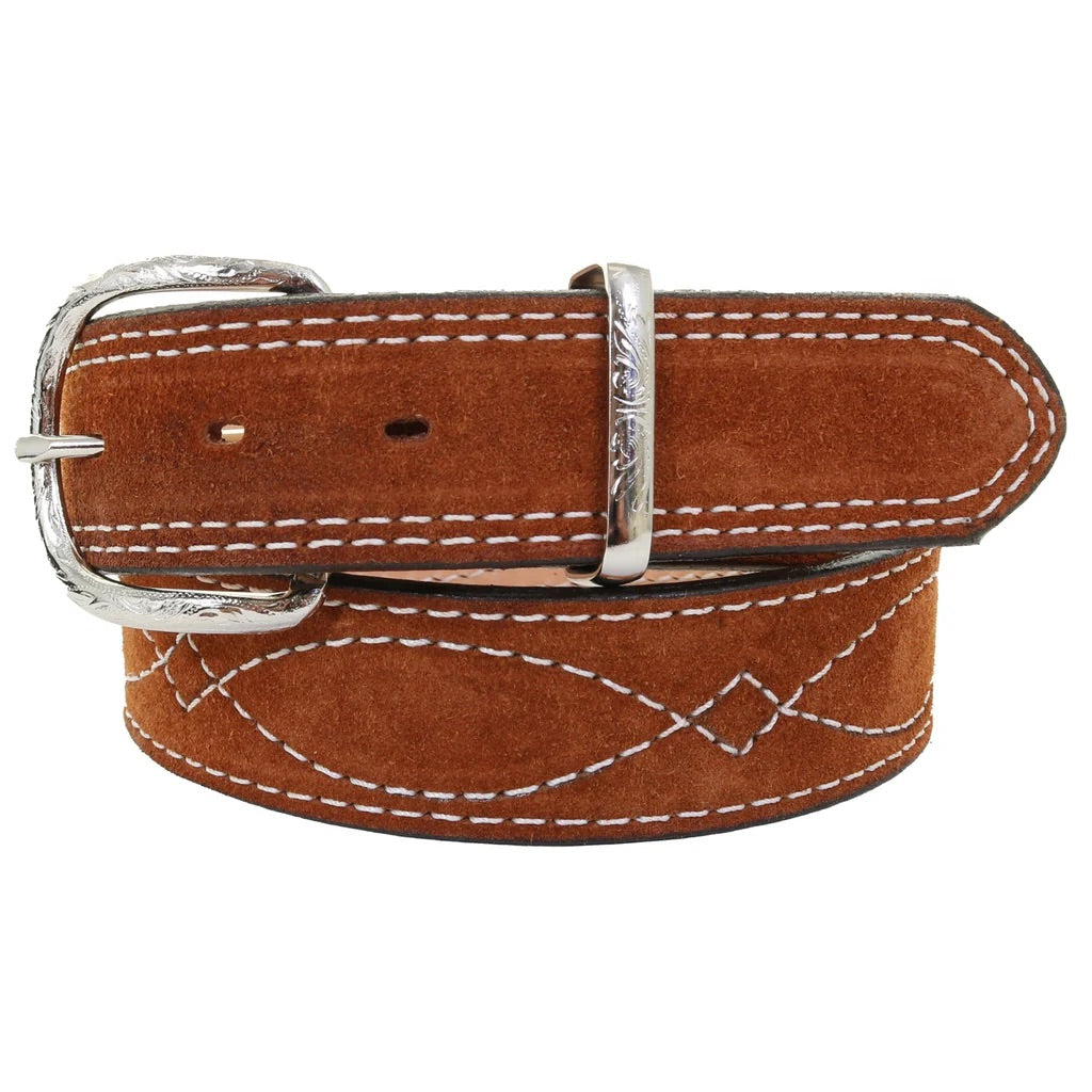 The Suede belt in Toast