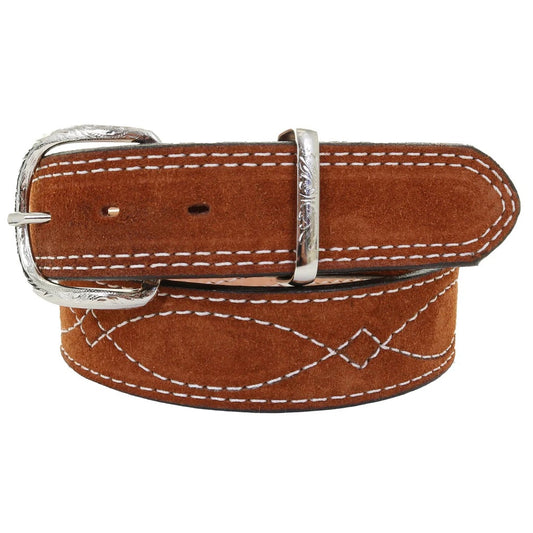 The Suede belt in Toast
