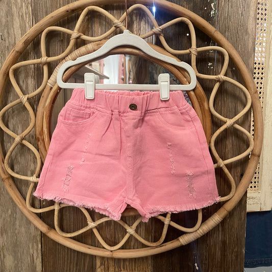 kids colored blue jean shorts
