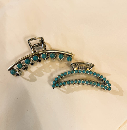 Turquoise Claw Clips