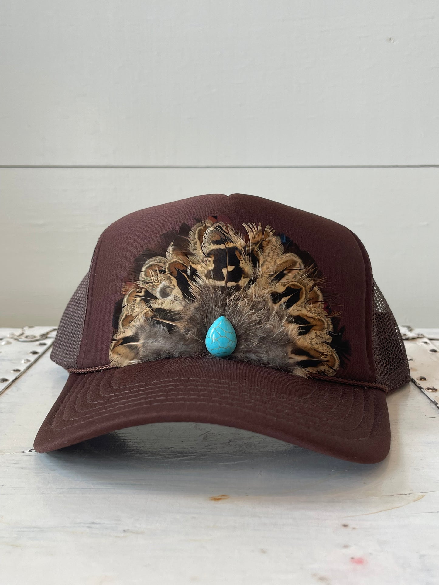 Pheasant Feather Trucker Hat - Adult
