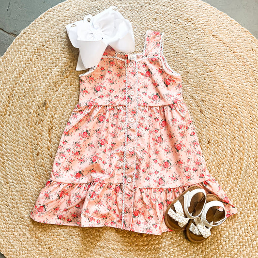 Floral Lace Trim Dress