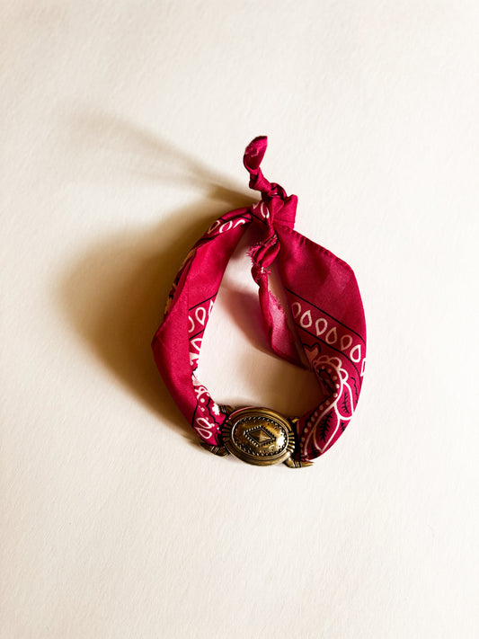 Blush Cowgirl Concho Bandana Necklace