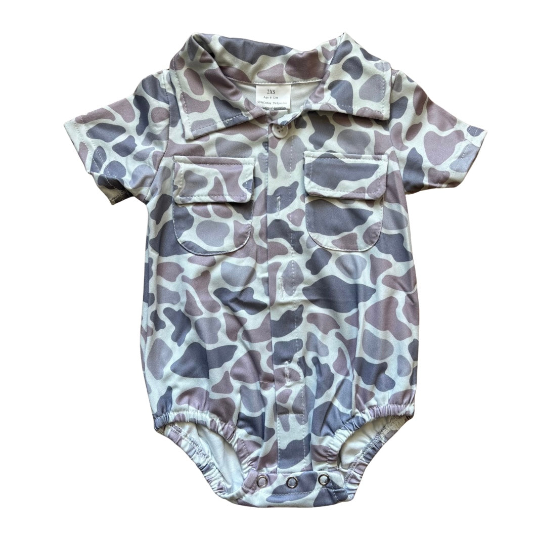 Baby Camo Onesie with pockets