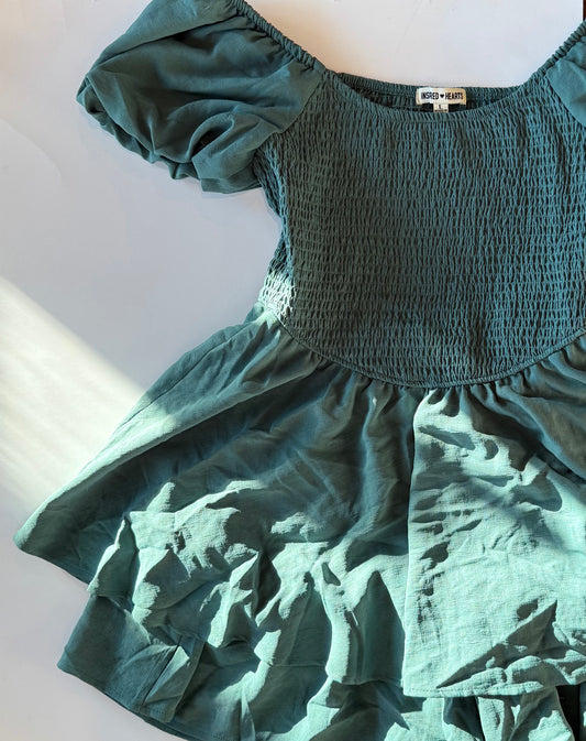 Fall Green Dress Romper