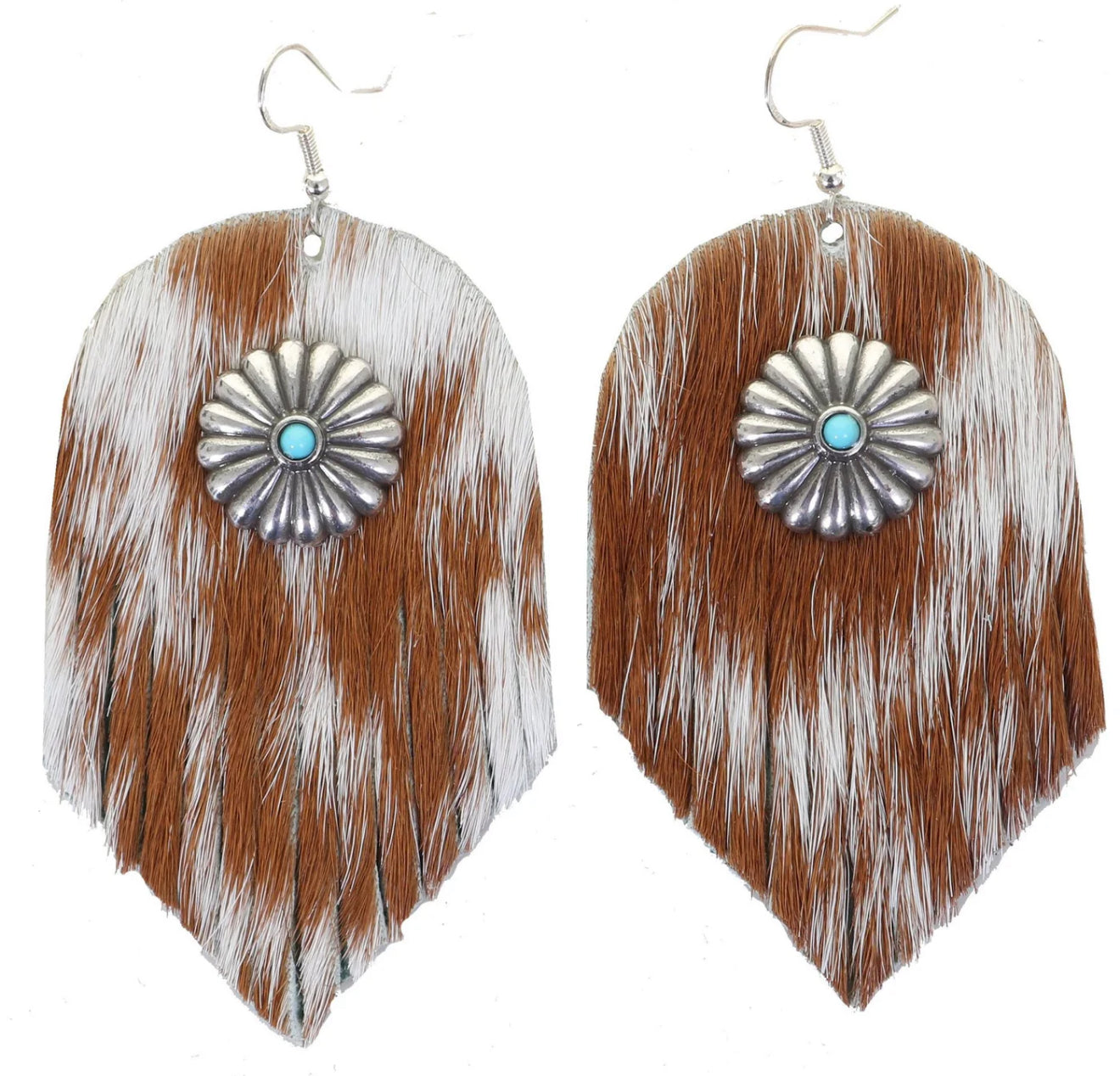 Vestige Cowhide Concho Earrings