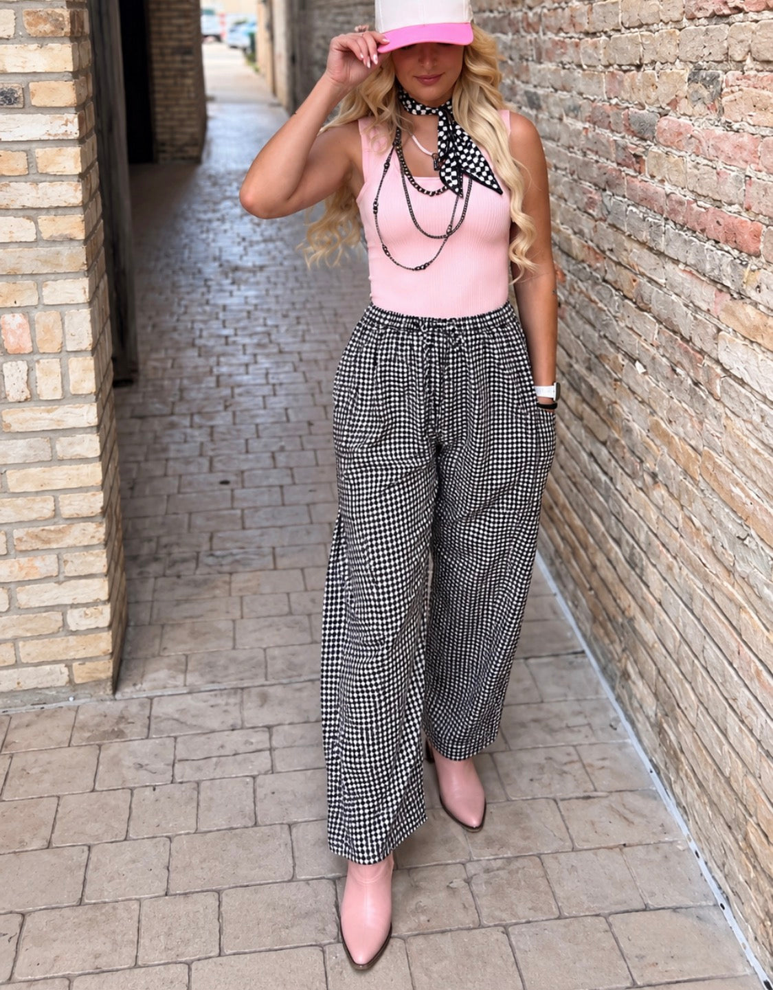 Barrel Gingham Pants