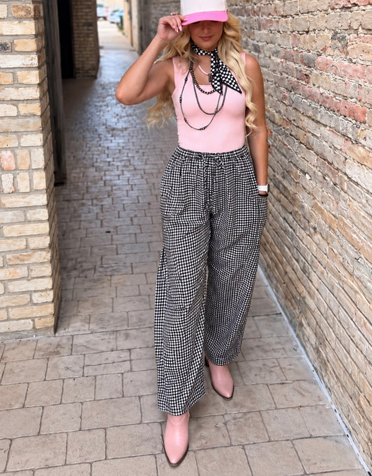 Barrel Gingham Pants